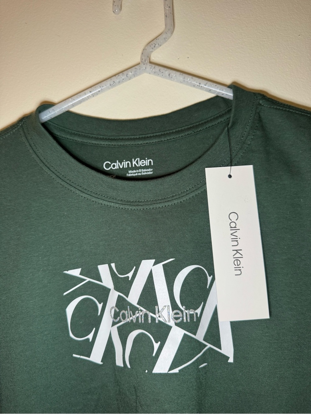 Calvin Klein Forest Green Logo Graphic Crewneck Tee for women